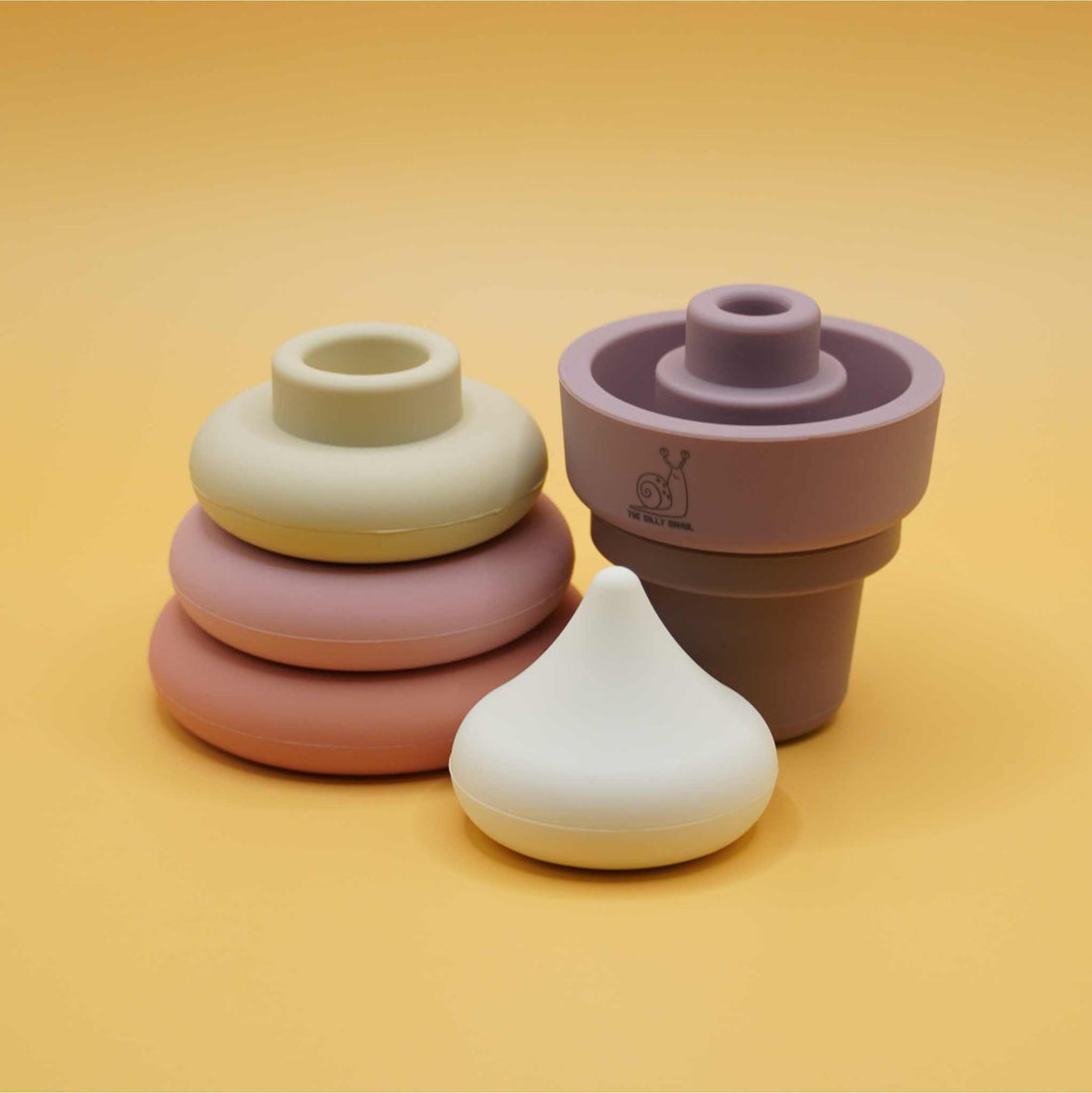 Irresistible Ice Cream Silicone Stacking Toy pieces apart