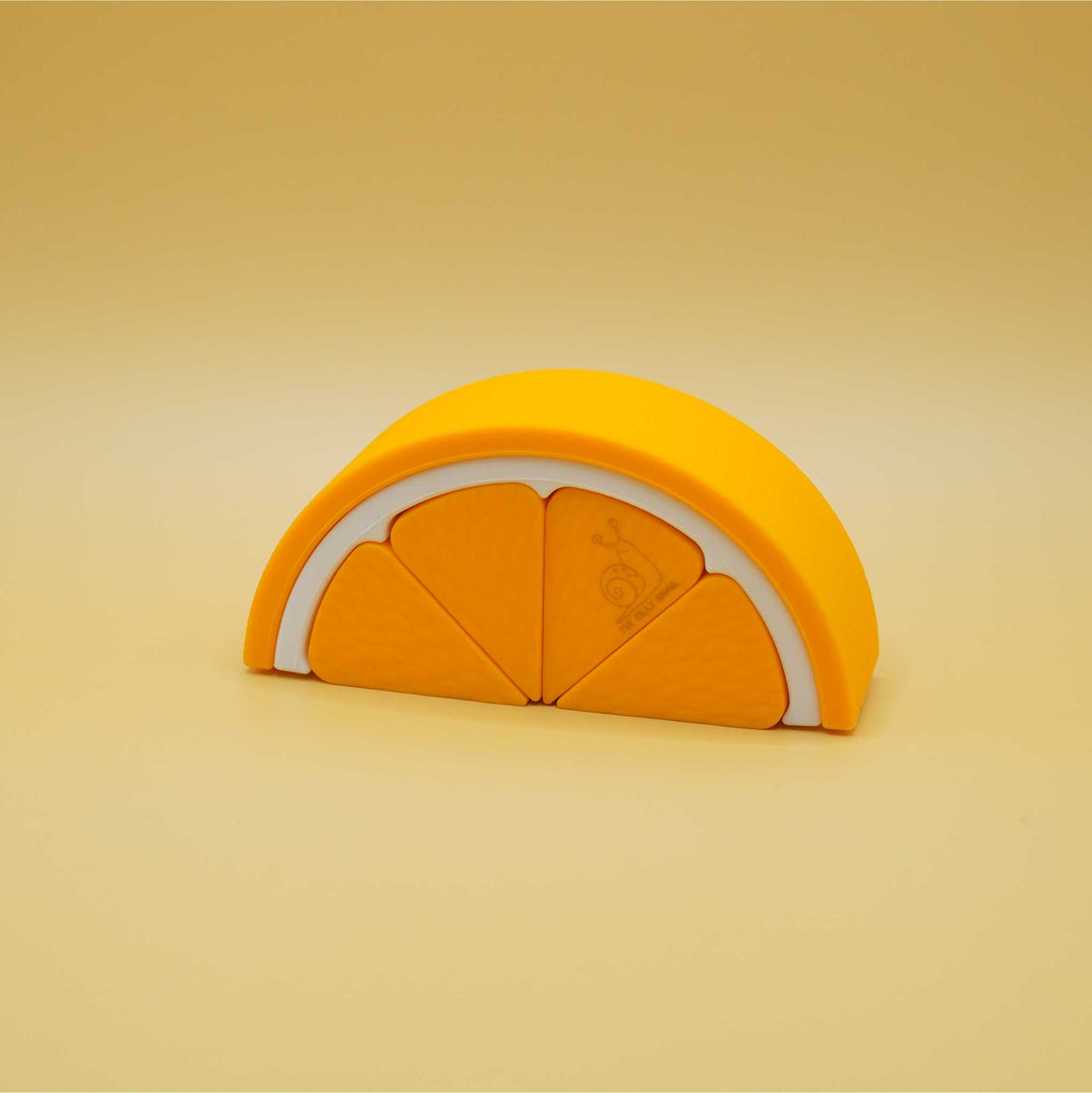 orange shaped silicone stacking toy