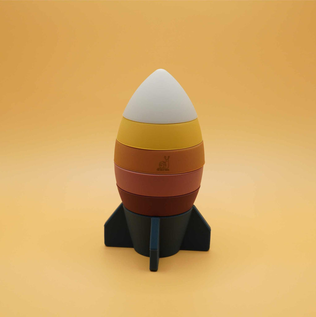 stacked together rugged rocket silicone stacking toy