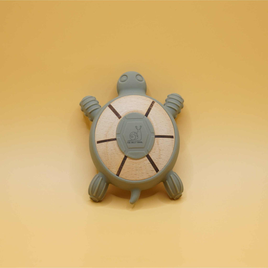 bamboo and silicone tiny turtle teething toy
